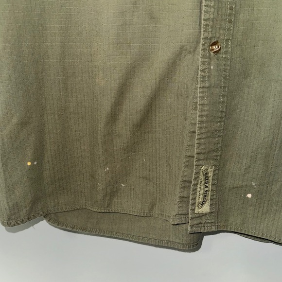 Men's Olive Green Button Up Shirt - Picture 2 of 4